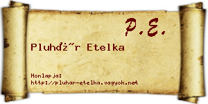 Pluhár Etelka névjegykártya