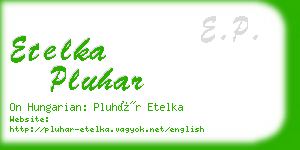 etelka pluhar business card